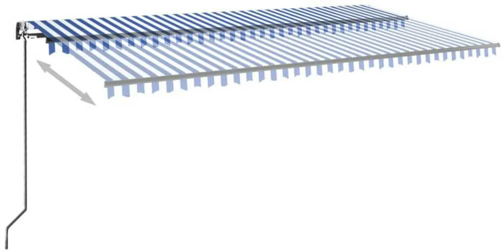 Automatinė ištraukiama markizė, mėlyna/balta, 600x350cm