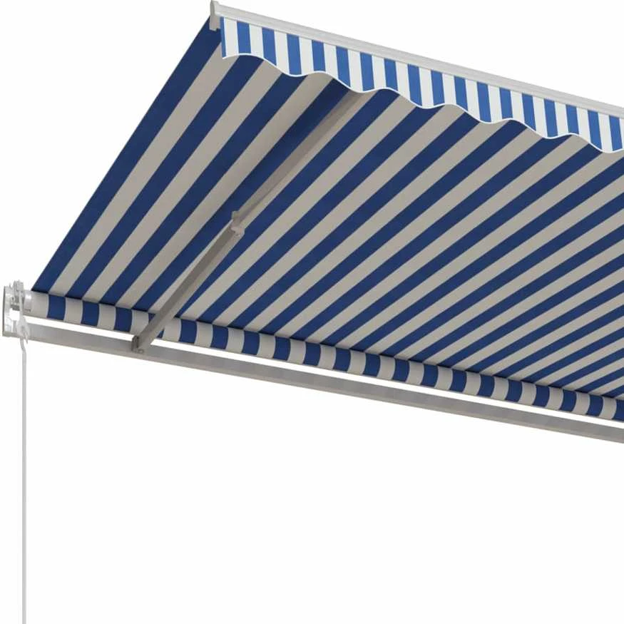 Automatinė ištraukiama markizė, mėlyna/balta, 600x350cm
