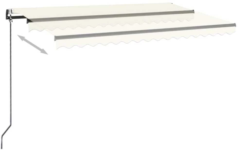 Automatinė markizė su LED/vėjo jutikliu, kreminė, 500x300cm
