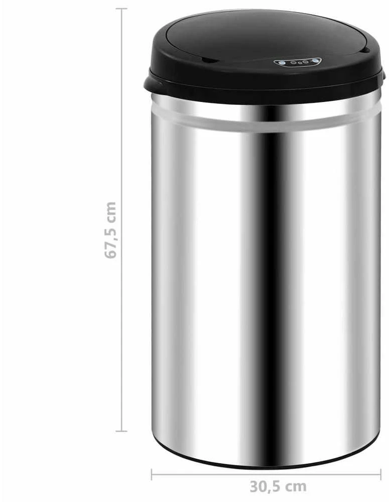 Automatinė šiukšliadėžė su jutikliu, nerūdijantis plienas, 40l