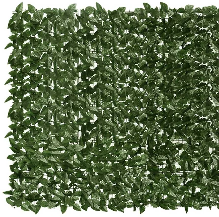 Balkono pertvara, 300x150cm, su tamsiai žaliais lapais