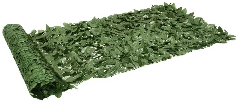 Balkono pertvara, 500x100cm, su tamsiai žaliais lapais