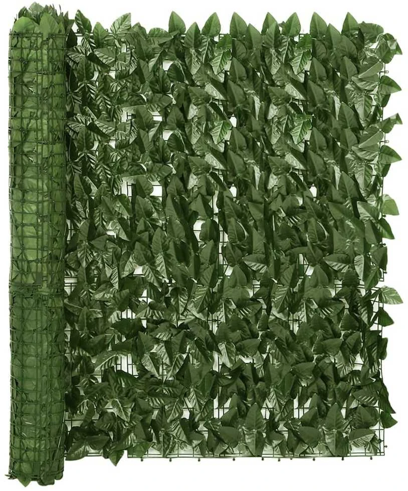 Balkono pertvara, 500x100cm, su tamsiai žaliais lapais