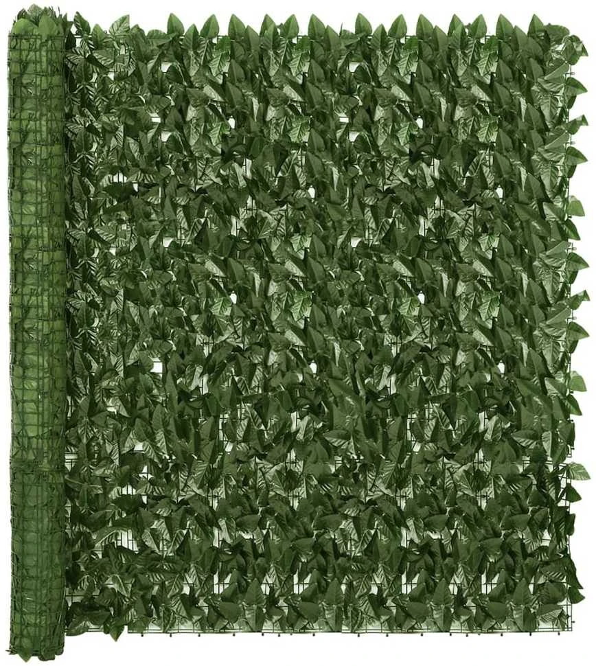 Balkono pertvara, 500x150cm, su tamsiai žaliais lapais