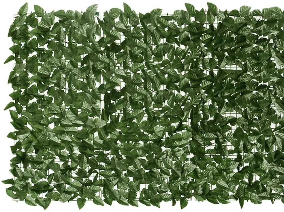 Balkono pertvara, 600x100cm, su tamsiai žaliais lapais