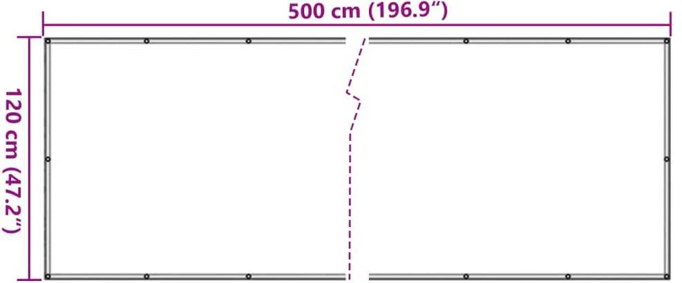 Balkono pertvara, antracito, 120x500cm, oksfordo audinys