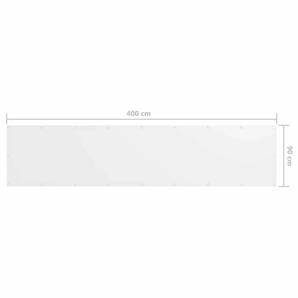 Balkono pertvara, baltos spalvos, 90x400cm, oksfordo audinys