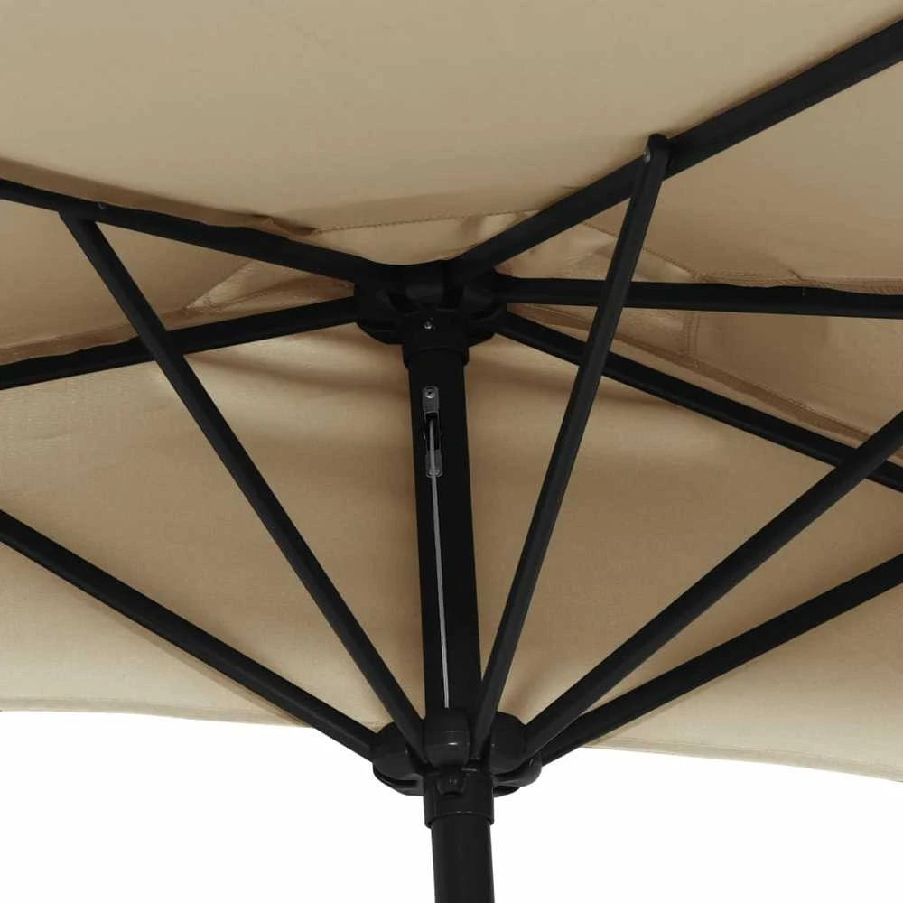 Balkono skėtis su aliuminio stulpu, taupe, 270x144cm, pusinis
