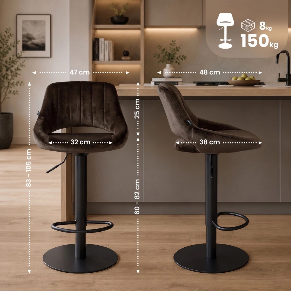 Baras kėdė „HD Milet B“ iš aksomo