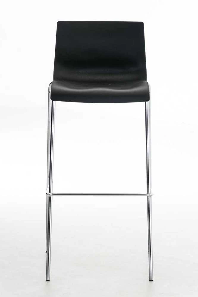 Mville Hover baro kėdė, plastikinė, 4 kojos, juoda, chromuota
