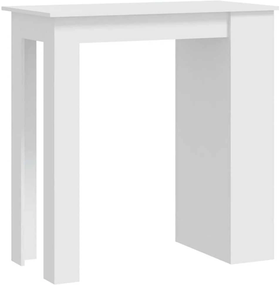 Baro stalas su lentyna, baltas, 102x50x103,5cm, mediena