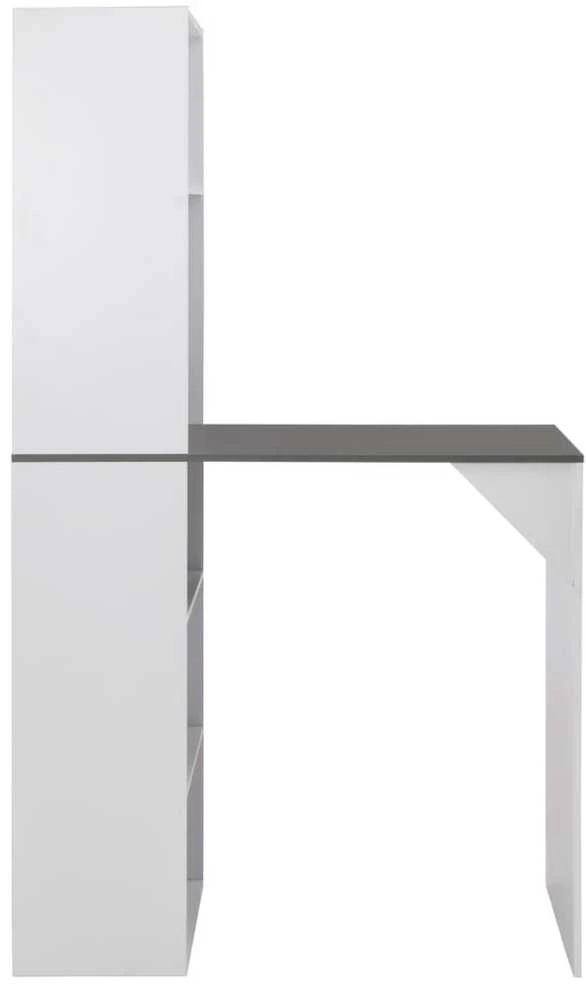Baro stalas su spintele, baltas, 115x59x200cm