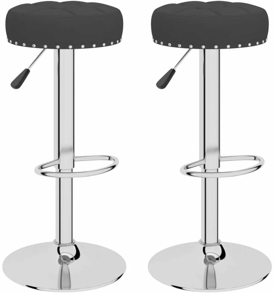 Baro taburetės, 2vnt., juodos spalvos, audinys