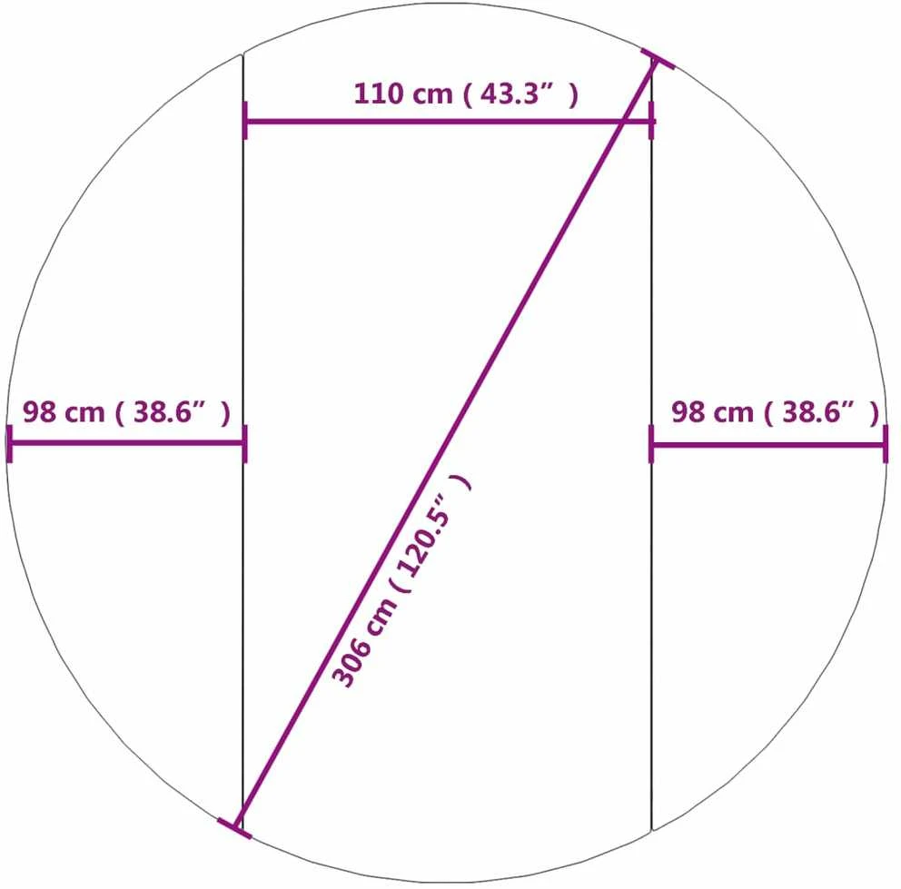 Baseino paklotas, pilkas, 306cm, poliesterio geotekstilė