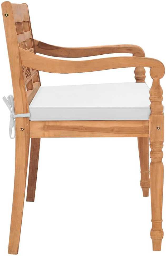 Batavia suoliukas su pagalvėmis, 120 cm, tikmedis