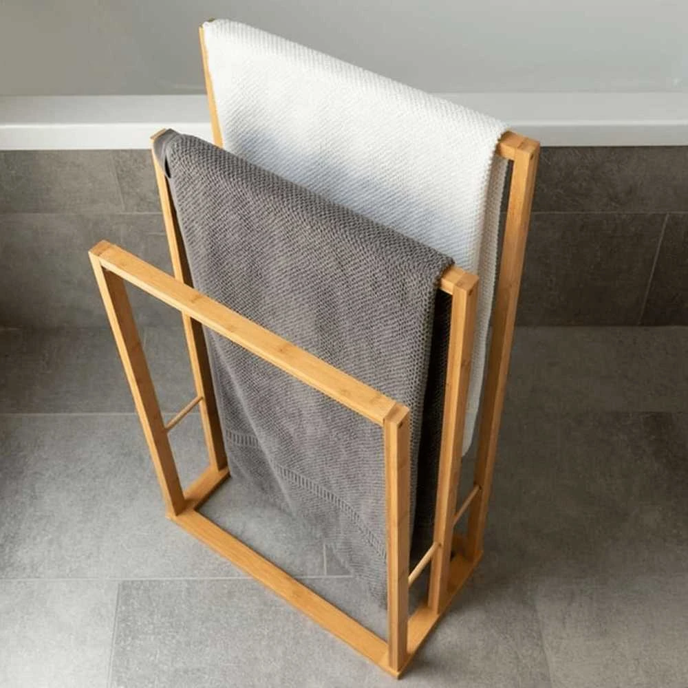 Bathroom Solutions Bambuko rankšluosčių kabykla su 3 strypais