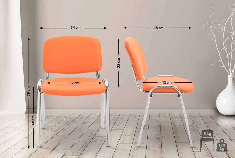 Mville Lankytojų kėdė CLP Ken C, dirbtinė oda, oranžinė
