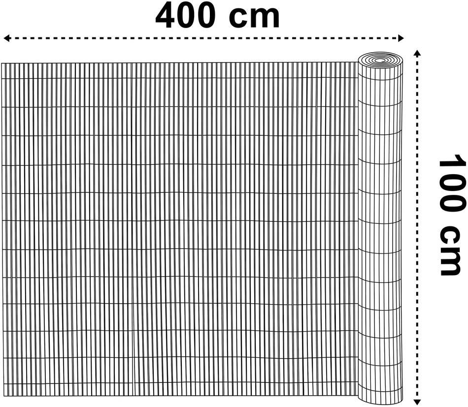 Bipohome PVC balkono uždanga 100x400 cm „BARU“, antracito spalvos