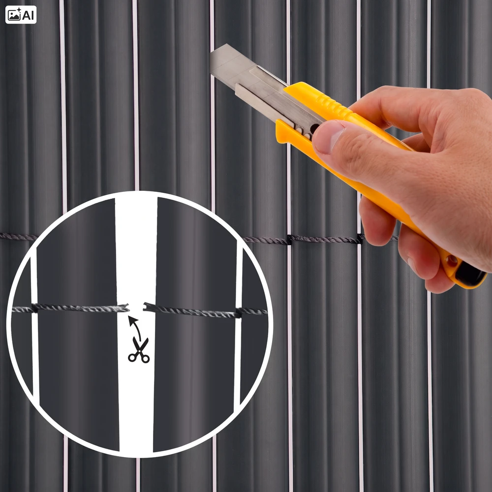 Bipohome PVC balkono uždanga 100x500 cm „BARU“, antracito spalvos