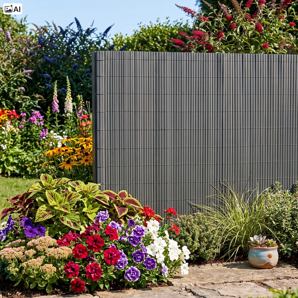 Bipohome PVC balkono uždanga 140x500 cm „BARU“, antracito spalvos