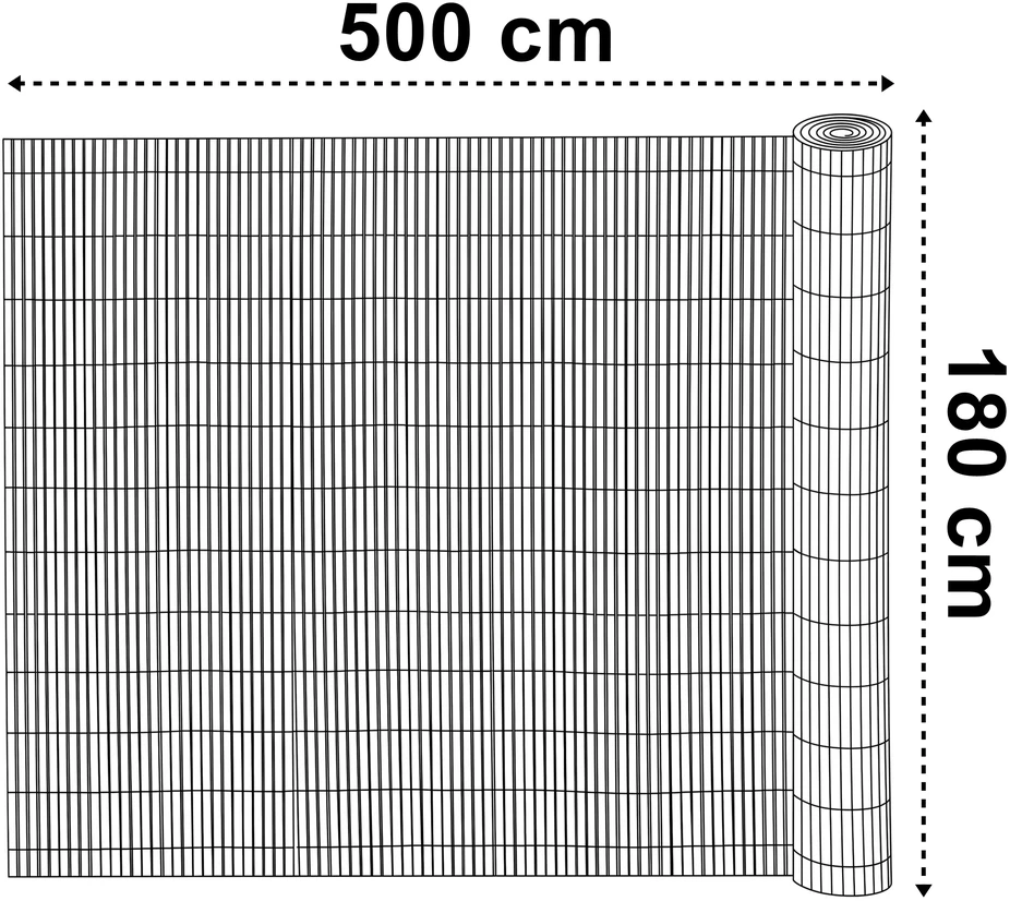 Bipohome PVC balkono uždanga 180x500 cm „BARU“, antracito spalvos