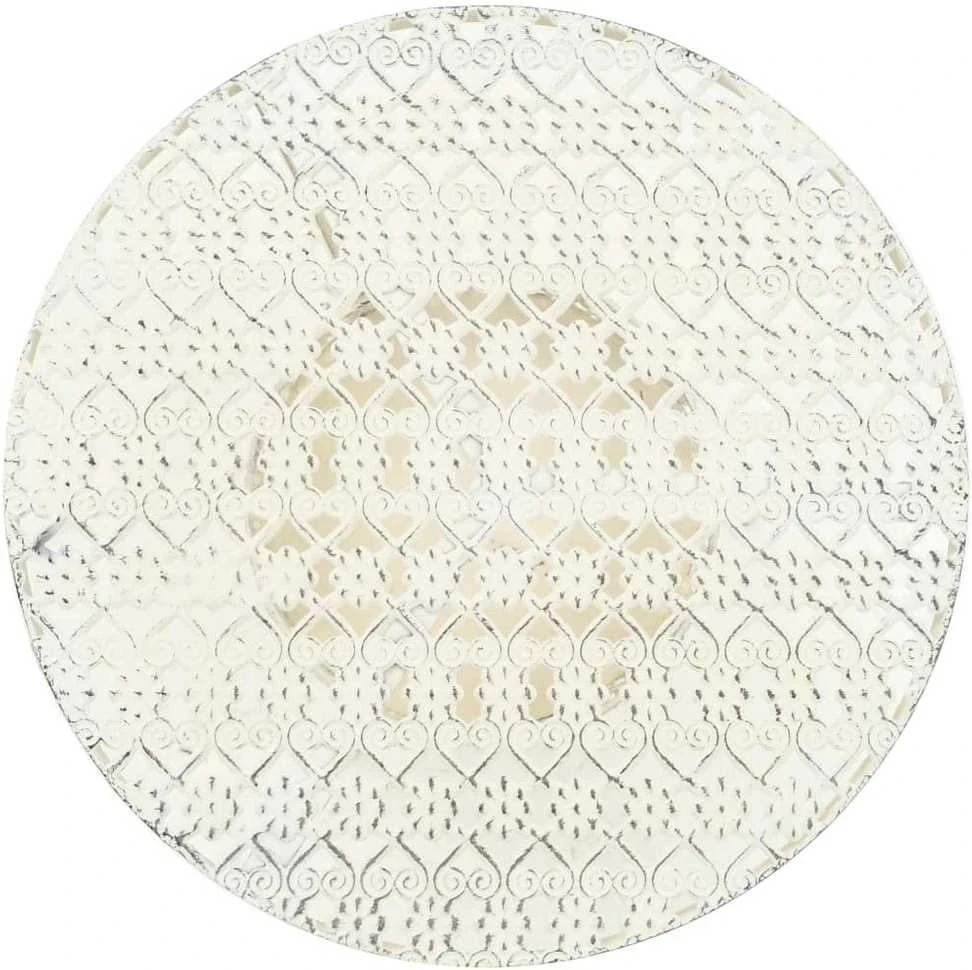 Bistro staliukas, vint. stil., apvalus, metalas, 40x70cm, balt.
