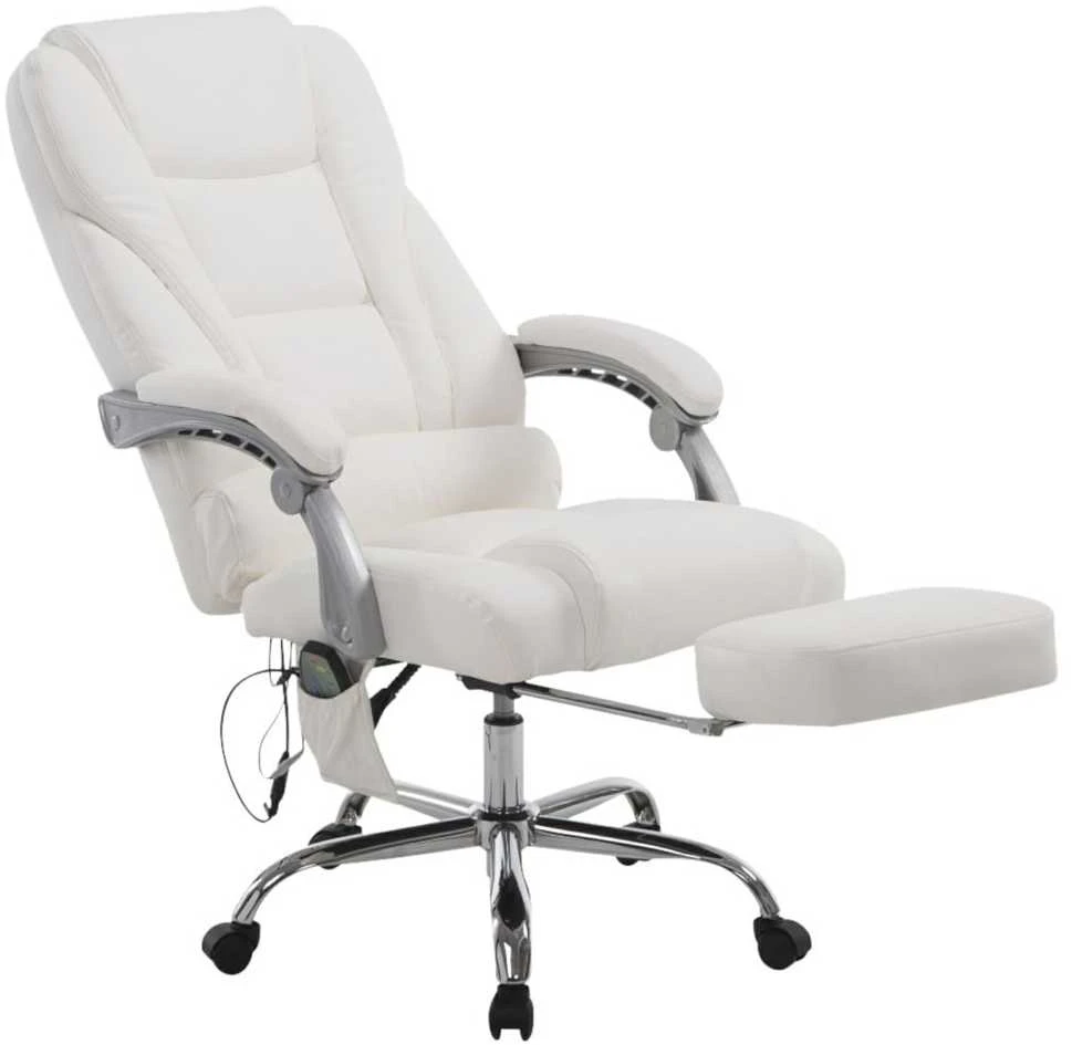 Biuro kėdė „Pacific“ su masažo funkcija, balta