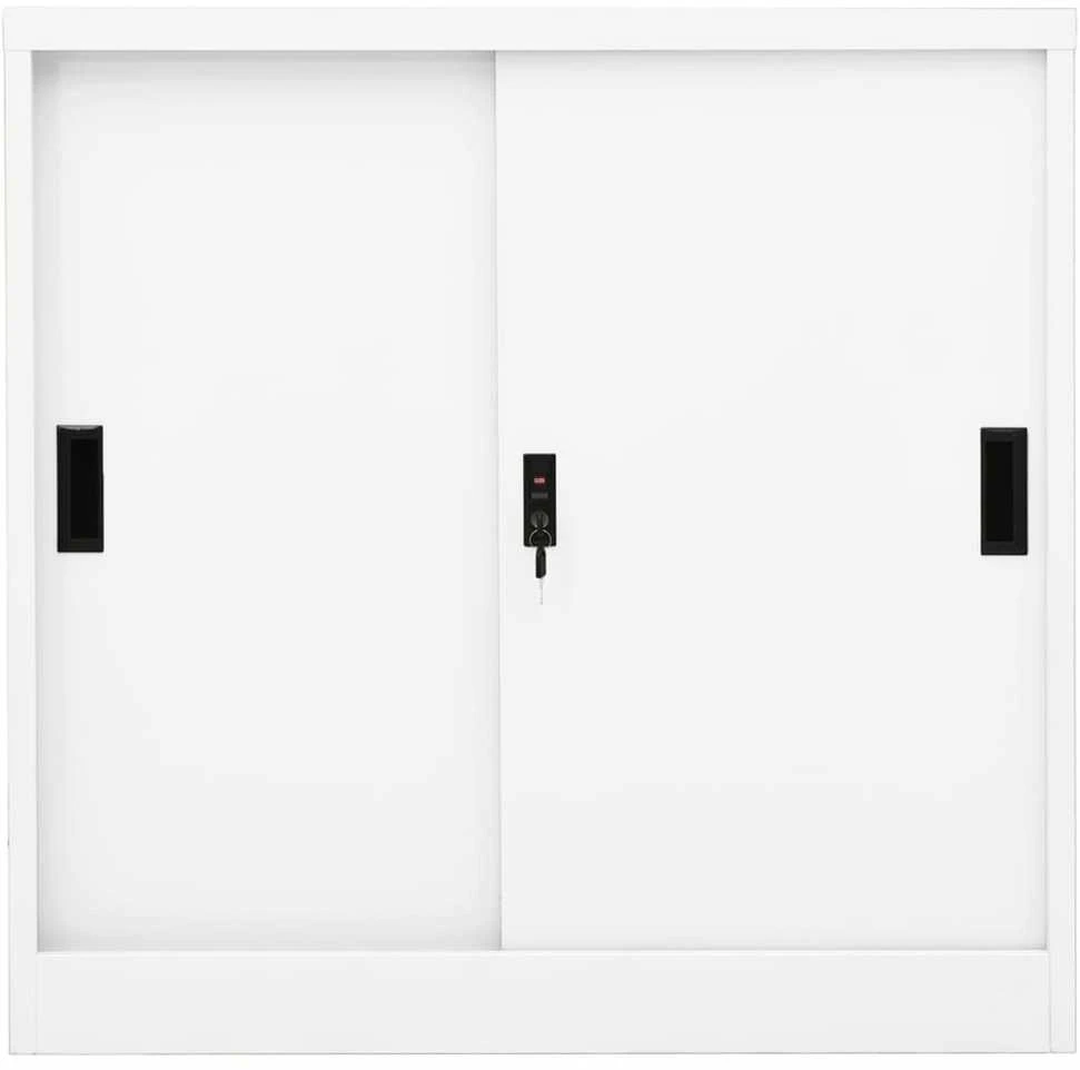 Biuro spintelė su stumdomom durim, balta, 90x40x90cm, plienas