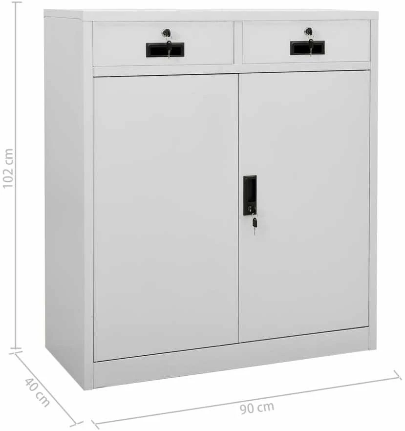 Biuro spintelė, šviesiai pilkos spalvos, 90x40x102cm, plienas