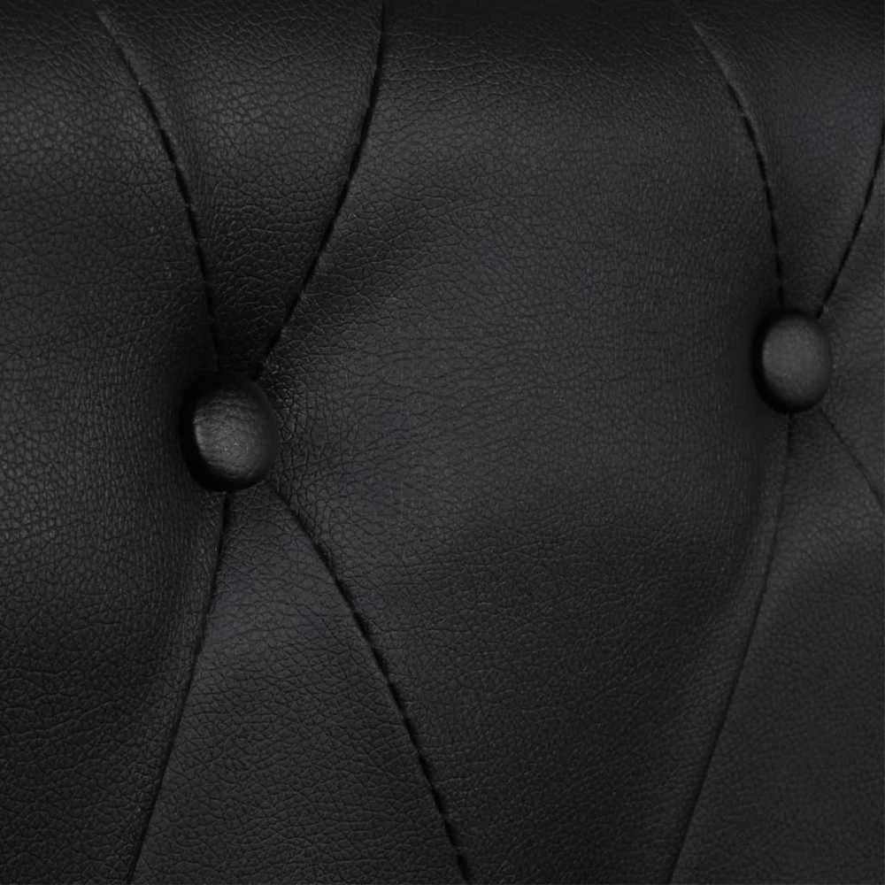 Sofa Chesterfield dvivietė ir trivietė sofos, juodos, dirbtinė oda