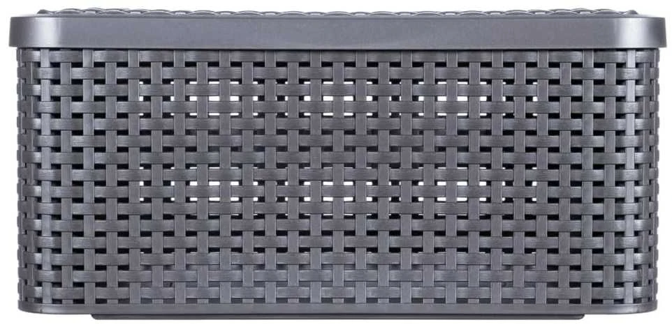 Curver Daiktadėžė su dangčiu Style, metalinė sidabrinė, 18l, M