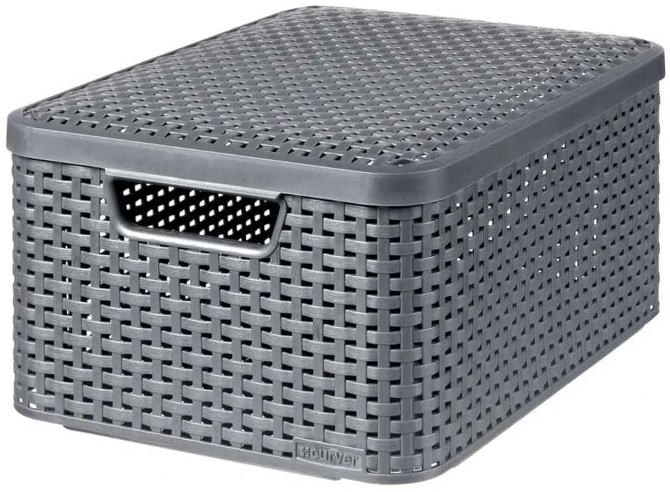 Curver Daiktadėžė su dangčiu Style, metalinė sidabrinė, 18l, M