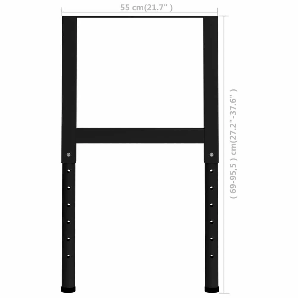 Darbastalio rėmai, 2vnt., juodi, 55x(69-95,5)cm, metalas
