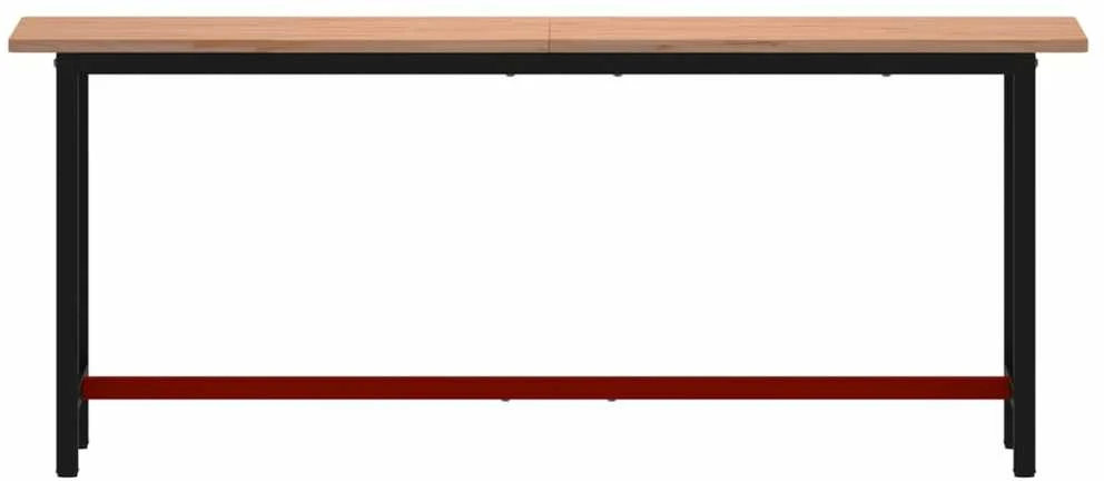 Darbastalis, 200x55x81,5cm, bukmedžio masyvas ir metalas
