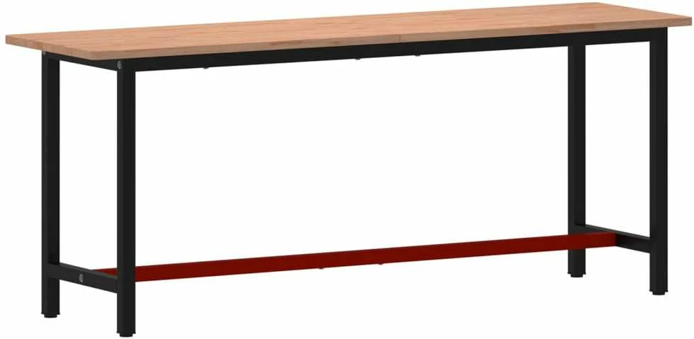 Darbastalis, 200x55x81,5cm, bukmedžio masyvas ir metalas