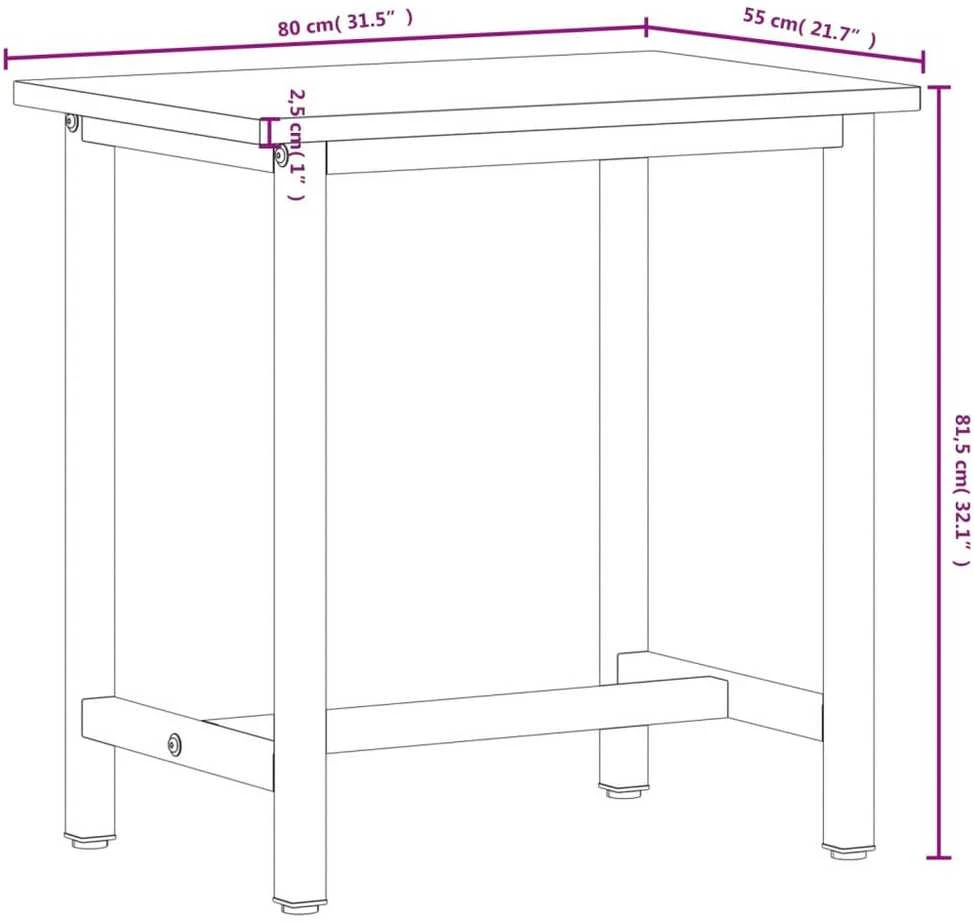 Darbastalis, 80x55x81,5cm, bukmedžio masyvas ir metalas