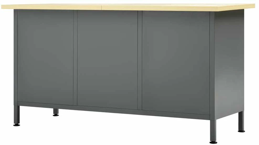 Darbastalis, juodos spalvos, 160x60x85cm, plienas