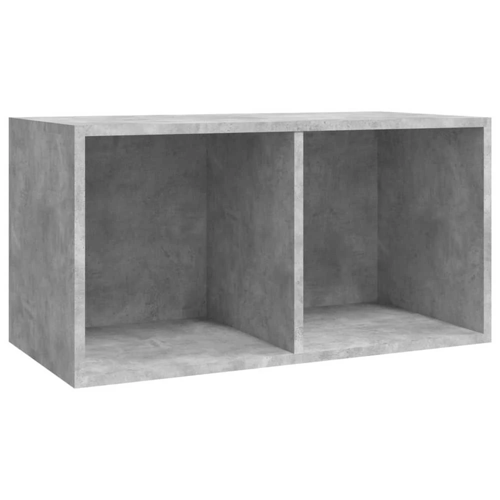 Dėžė vinilinėms plokštelėms, betono pilka, 71x34x36cm, mediena