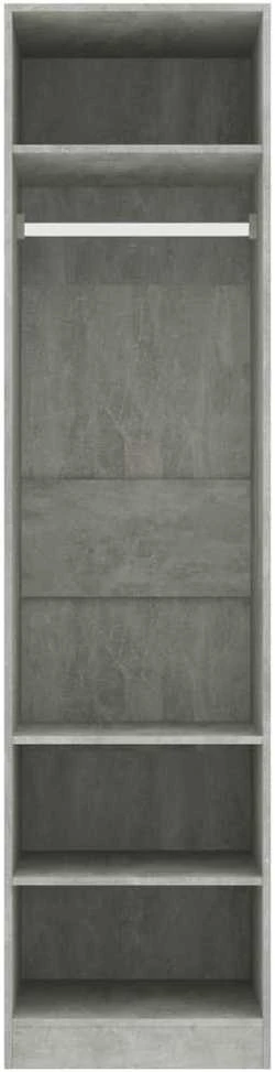 Drabužių spinta, betono pilka, 50x50x200cm, apdirbta mediena