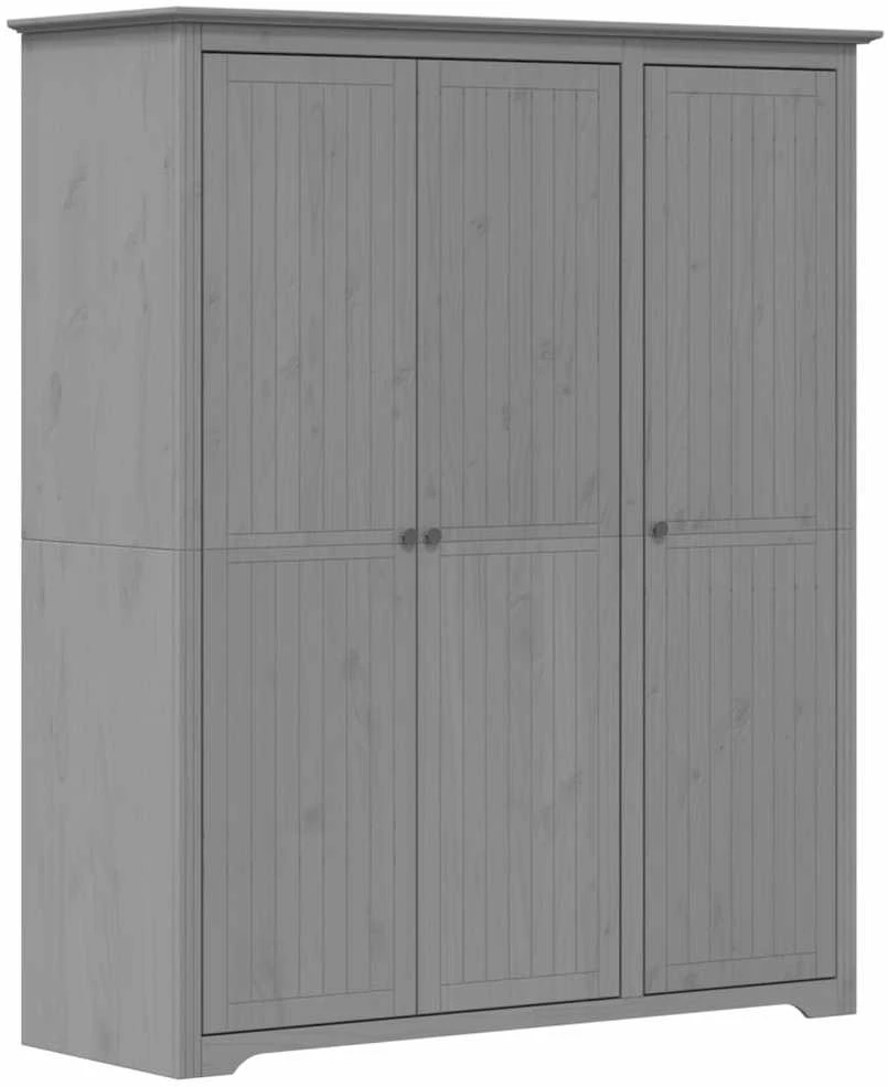 Drabužių spinta BODO, pilka, 146x53,5x173 cm, pušies masyvas