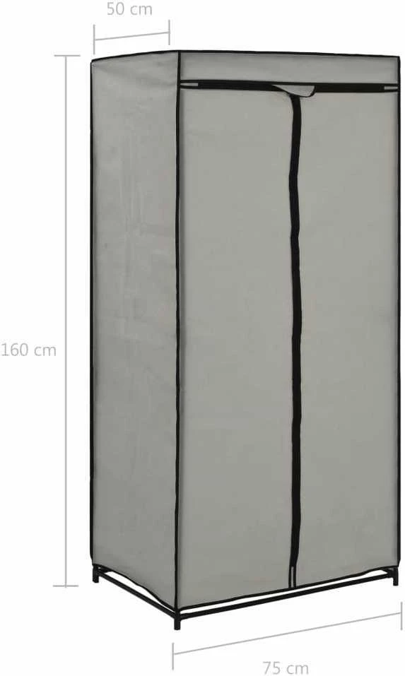 Drabužių spinta, pilka, 75x50x160cm