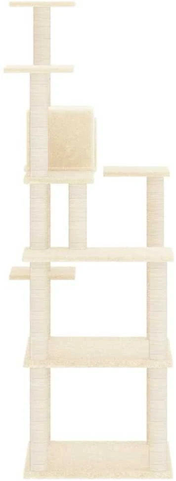 Draskyklė katėms su stovais iš sizalio, kreminės spalvos, 153cm