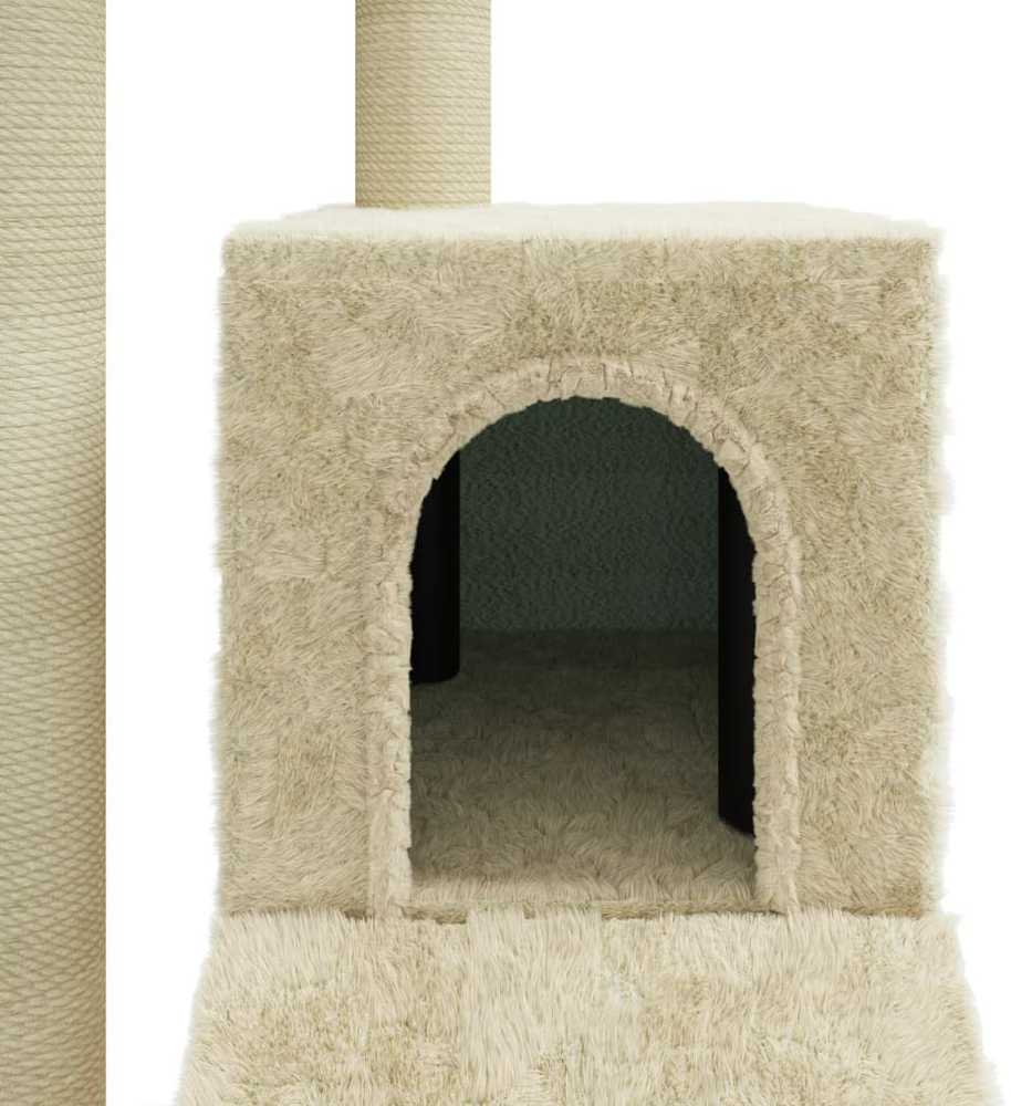 Draskyklė katėms su stovais iš sizalio, kreminės spalvos, 92cm