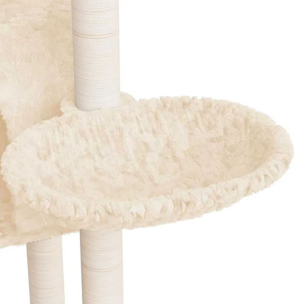 Draskyklė katėms su stovais iš sizalio, kreminė, 108,5cm