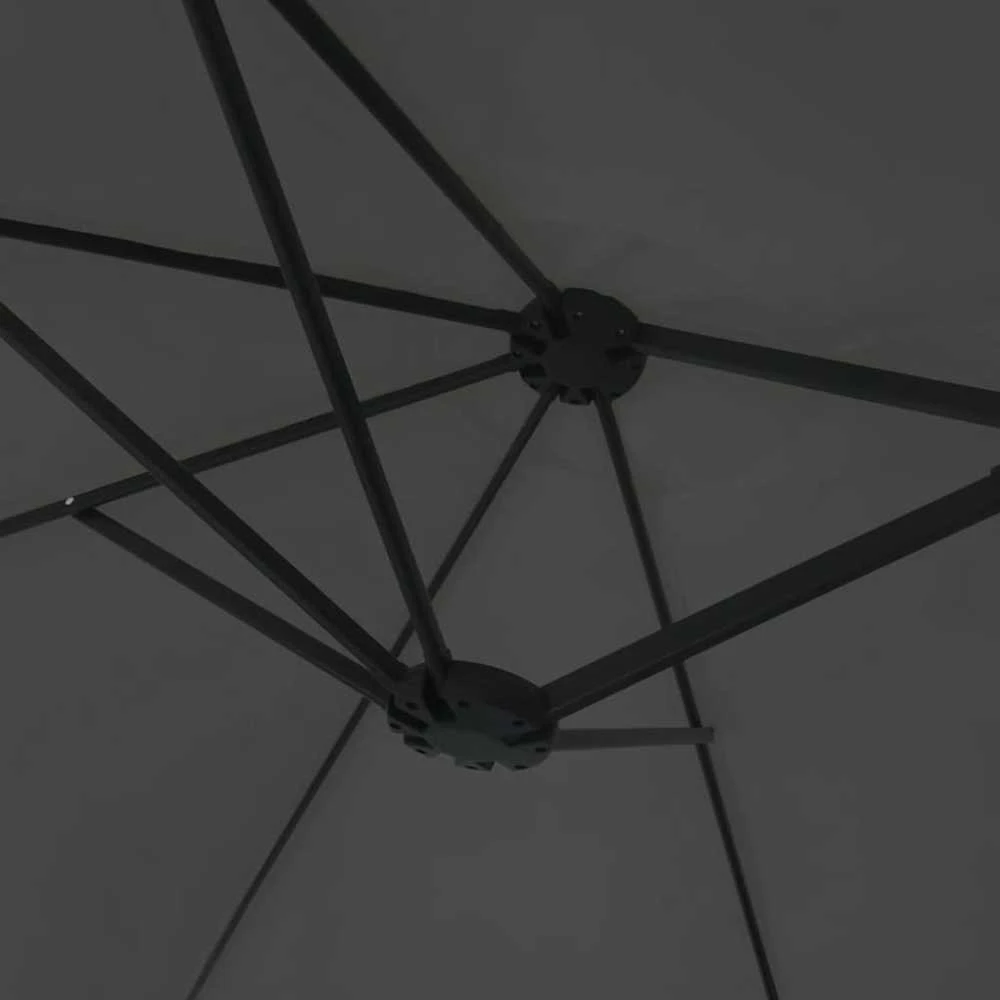 Dvigubas sodo skėtis nuo saulės su LED, antracito, 449x245cm