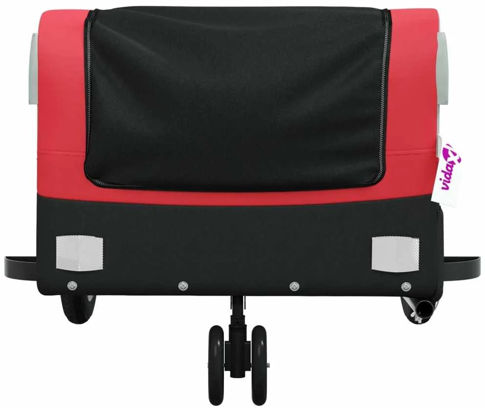 Dviračio priekaba, juodos ir raudonos spalvos, 30kg, geležis