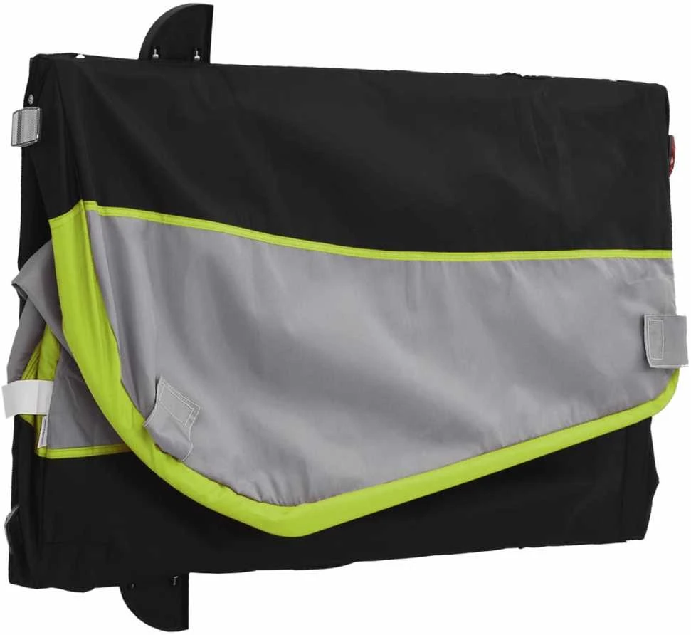 Dviračio priekaba, juodos ir žalios spalvos, 45kg, geležis