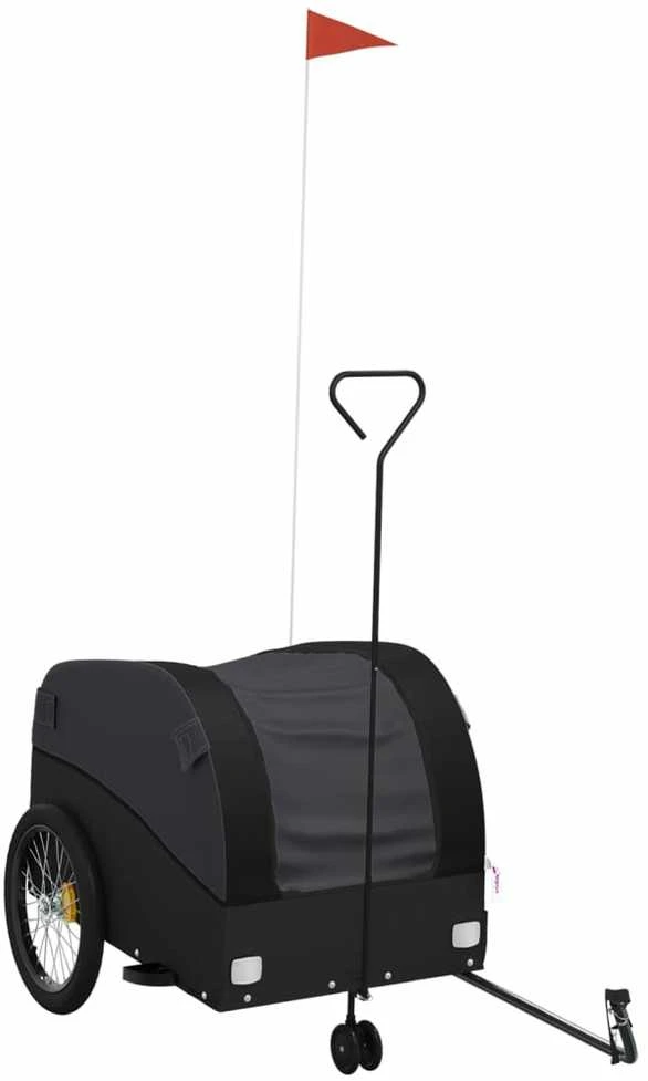 Dviračio priekaba, juodos spalvos, 45kg, geležis