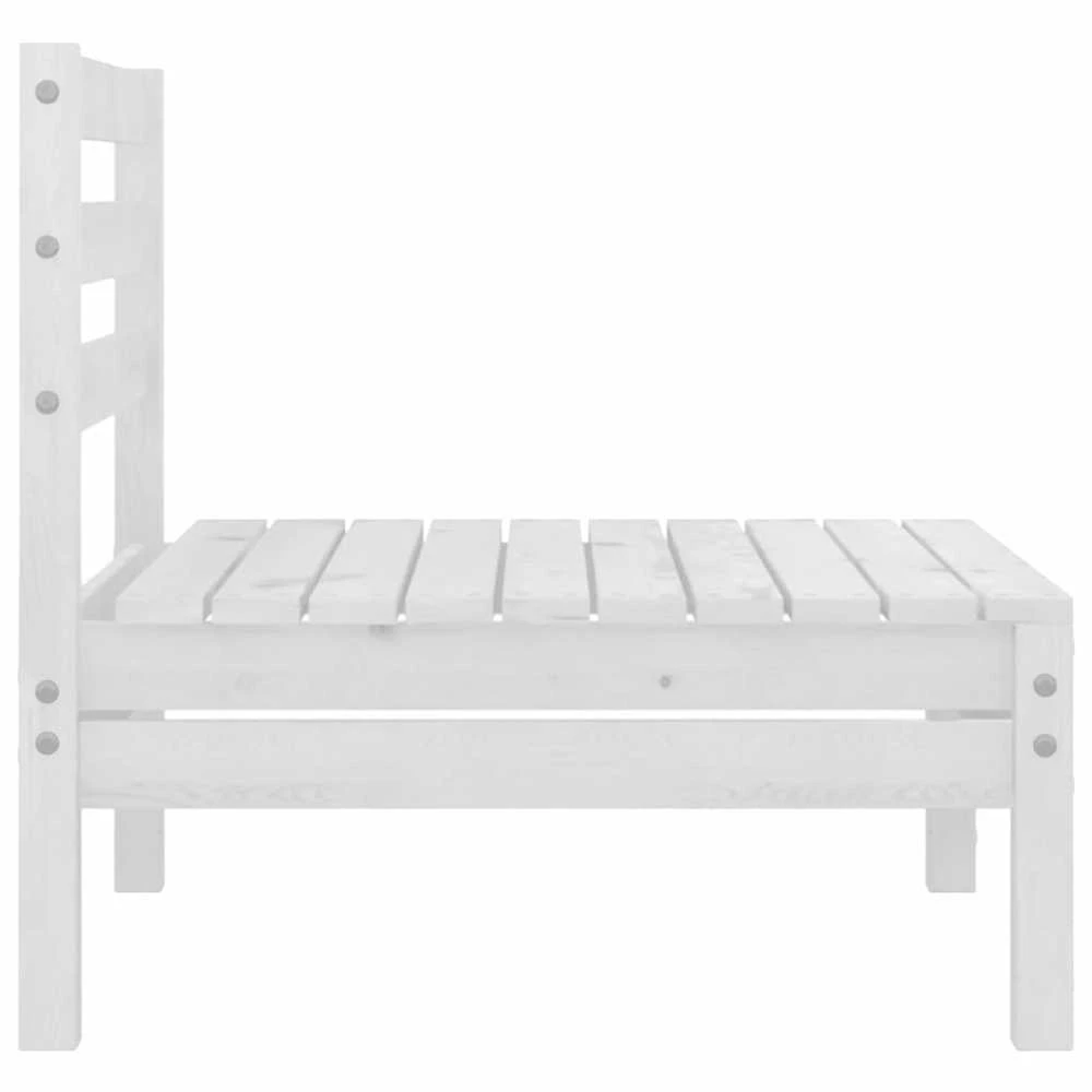 Dvivietė sodo sofa, balta, pušies medienos masyvas (806588)