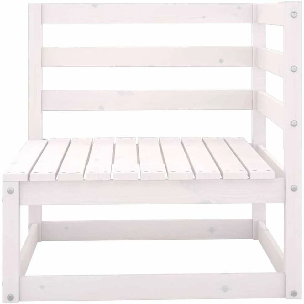 Dvivietė sodo sofa, baltos spalvos, pušies medienos masyvas